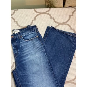 Madewell low- slung baggy button fly blue jeans, size 28 - Picture 1 of 14