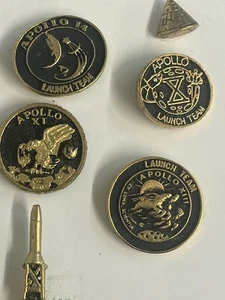 NASA Apollo Era Launch Team Members Pins Tie Clips Apollo 11,7,13 12 Saturn V - Picture 1 of 8