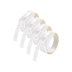 4PK 520101 Label For DYMO Caption Maker Tape Refill 3D Embossing White on Clear - Picture 1 of 10