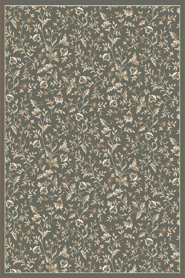 8x8 Radici Green Bordered Leaves Vines Area Rug Round 6674 - Aprx 7' 10 x 7' 10" - Image 1 of 1