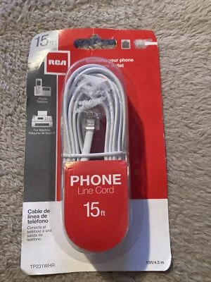 RCA TP231WHR White Phone Line Cord (15ft) - Image 1 of 4
