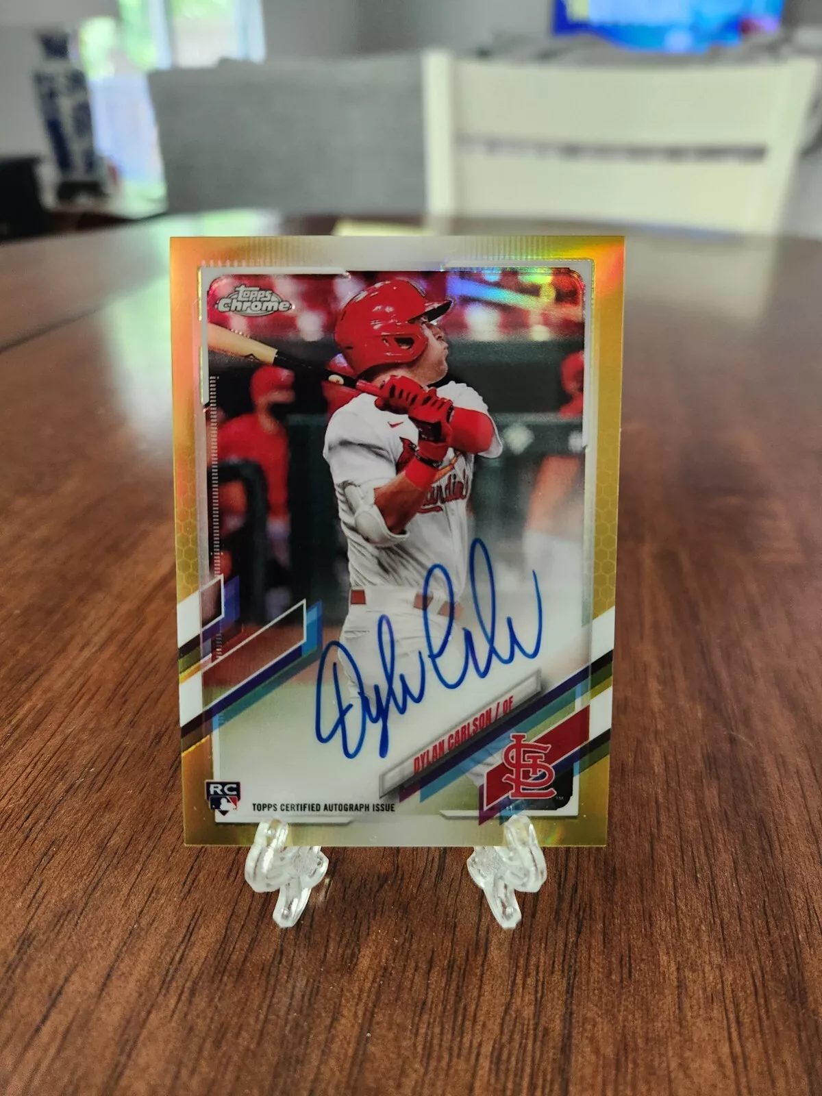 2021 Topps Chrome DYLAN CARLSON Gold Wave RC Auto /50   #RA-DC Cardinals