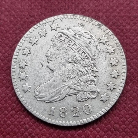 1820 Capped Bust Dime 10c Better Grade XF + #47513 Cover