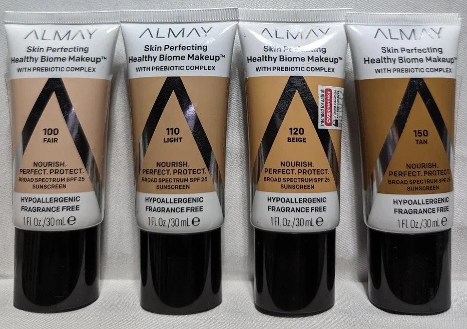 2 pack Almay Skin Perfecting Healthy Biome Foundation Makeup 1 fl oz~You Choose - Image 1 of 1