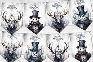 Gothic Schneemann und Rentier Weihnachten Jagd gruselig Weihnachtsdekoration - Bild 1 von 4