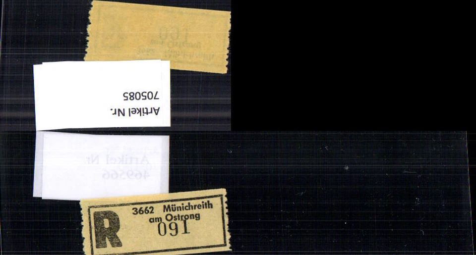 705085 Einschreibezettel Rekozettel R-Zettel Münichreith am Ostrong - Bild 1 von 1