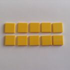 Lego Lot of 10 Smooth Flat Bright Yellow 2x2 Tiles -  Free P&P