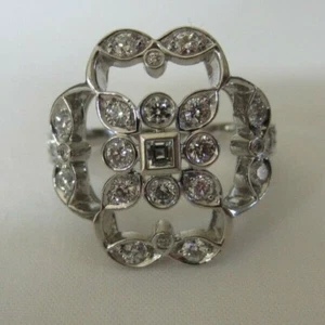 AS MINT KWIAT DIAMOND RING 0.69 CTW 18K WHITE GOLD ESTATE 750 COCKTAIL - Picture 1 of 9