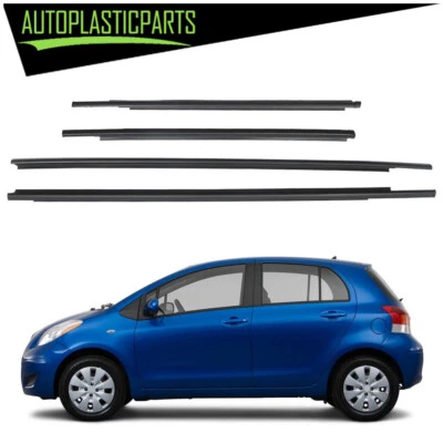 For 2007-2016 Toyota Yaris Sedan Weatherstrip Window Moulding Trim Seal Belt 4pc - Image 1 of 4