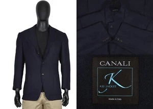 RRP2000$ Men's Canali KEI JACKET Blazer 40-42US/UK 50-52IT Blue Silk & Cashmere - Picture 1 of 12