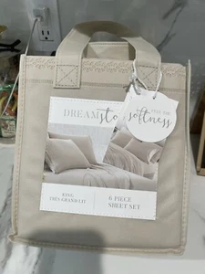Deam Stories King Sheet Set, + Two Bonus Pillowcases, Beige . Brand New! - Picture 1 of 5
