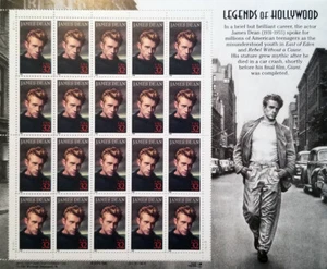 USA Scott# 3082 Actor JAMES DEAN Legends of Hollywood Pane of 20 Stamps - MNH - Bild 1 von 1