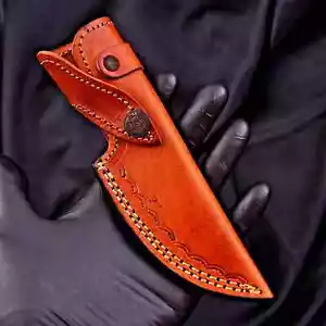 MASSANFERTIGUNG HANDGEFERTIGTE SCHEIDENHÜLLE AUS REINEM RINDSLEDER FÜR MESSER MIT FESTER KLINGE 2723 - Bild 1 von 5