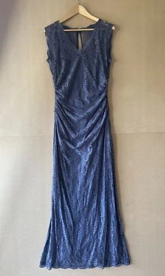 Phase Eight Mid Blue Lace Evening Dress Gown Size 14 Savannah Maxi BNWT Rrp$400 - image 1 of 4