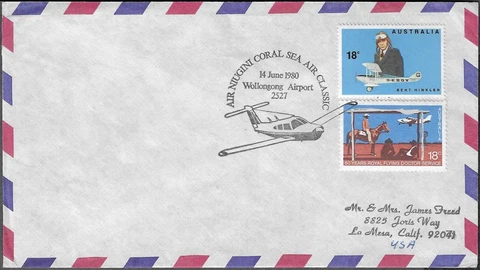 AUSTRALIA FLIGHT COVER - 1980 AIR NIUGINI CORAL SEA AIR CLASSIC! Cover