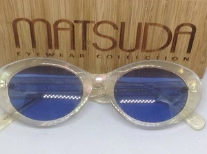 RARE VINTAGE MATSUDA TRANSPARENT/BLUE SILVER SUNGLAS 10614 PW 51-20-145 PRISTINE - Picture 1 of 12