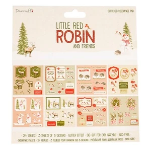 8 x 8 Decoupage Dovecraft Red Robin Paper pack for cards and crafts - Picture 1 of 1