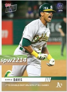 2019 Topps Now Khris Davis #79 1st to Double-Digit HRs with 5th in 3 Games - Picture 1 of 1