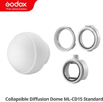 US Godox ML-CD15 Diffuser Dome Kit with 3 Adapters For Camera Flash Speedlite - Image 1 of 4