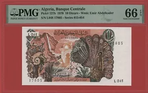 ALGERIA 10 DINARS 1970 PICK # 127b PMG 66 GEM UNCIRCULATED EPQ. - Picture 1 of 2