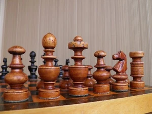 Vintage Soviet weighted chess set BFII "Botvinnik-Flohr ll" 1930s. Antique chess - Picture 1 of 10