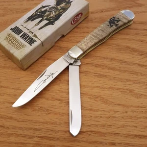 Case XX John Wayne Trapper Pocket Knife Stainless Steel Clip/Spey Blades Maple - Picture 1 of 13