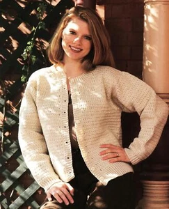 Textured Lady's Cardigan Crochet Pattern Instructions - Picture 1 of 1