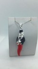 CIONDOLO ARGENTO UNISEX GOBBO CORNO FERRO CAVALLO SCARAMANTICO  SMALTO FUOCO