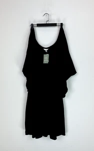 H&M Black Off Shoulder Long Sleeve Short Dress Size L NEW - Picture 1 of 10
