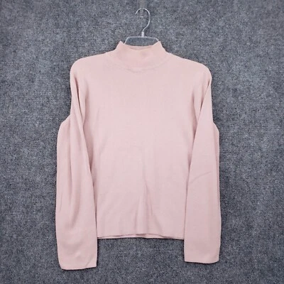 Lord Taylor Sweater Womens M Medium Pink Cotton Knit Mock Pullover Light Jumper - Image 1 of 4
