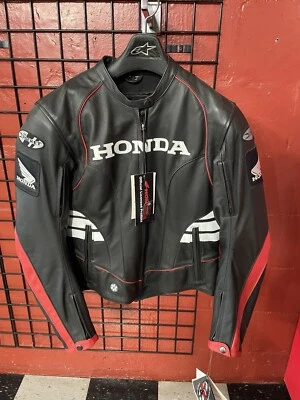 Chaqueta deportiva de cuero genuino Joe Rocket Honda para dama negra/roja Foto 1 de 4
