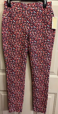 Michael Kors Pantalones Elásticos Jeggings Leggings Brillante Rubor Floral Pequeño S Nuevo Foto 1 de 4