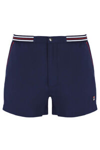 Fila Hightide 4 Mens Shorts Terry Logo Branded Polyester Shorts in Peacoat Blue