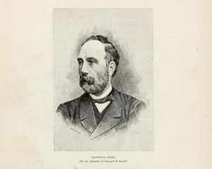 1884 Stampa Antica = Francesco CRISPI = Risorgimento = RITRATTO Old Print - Imagen 1 de 1