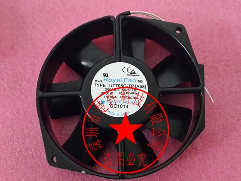 Royal Fan  UT795C-TP AC200V 36/31W 172*150*38MM 2 wires cooling fan - Image 1 of 1