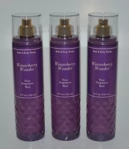 3 NEW BATH & BODY WORKS WINTERBERRY WONDER FINE FRAGRANCE MIST SPRAY SPLASH 8 OZ - Picture 1 of 5