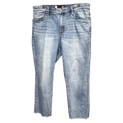 KUT From the Kloth Rachael Mom Jeans Womens 14 Raw Hem Cropped Denim Whiskered - Image 1 of 4