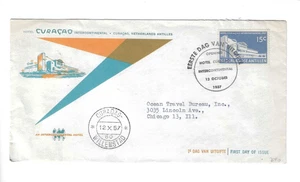 NETHERLANDS ANTILLES 1957 Cover sent from Curacao to U.S. - Hotel Intercontinent - Picture 1 of 2