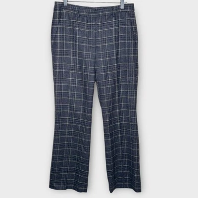 MAXMARA выходные серый/темно-синий/желтовато-коричневый шерсти широкие ноги платье брюки размер 10 опрятный офис - Изображение 1 из 4