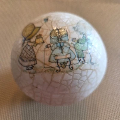 Estatuilla vintage de cerámica Hollie Hobby seta pintada a mano caprichosa Foto 1 de 3