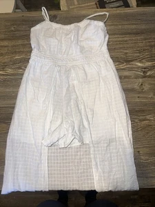 Vestido Art Class Girls Pointelle blanco frente abierto. Talla grande (10/12). NUEVO SIN ETIQUETAS. Q - Imagen 1 de 5