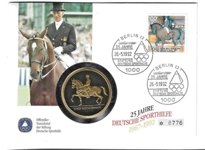Numismatic Letter Germany Riding Josef Neckermann 1992 - Picture 1 of 1