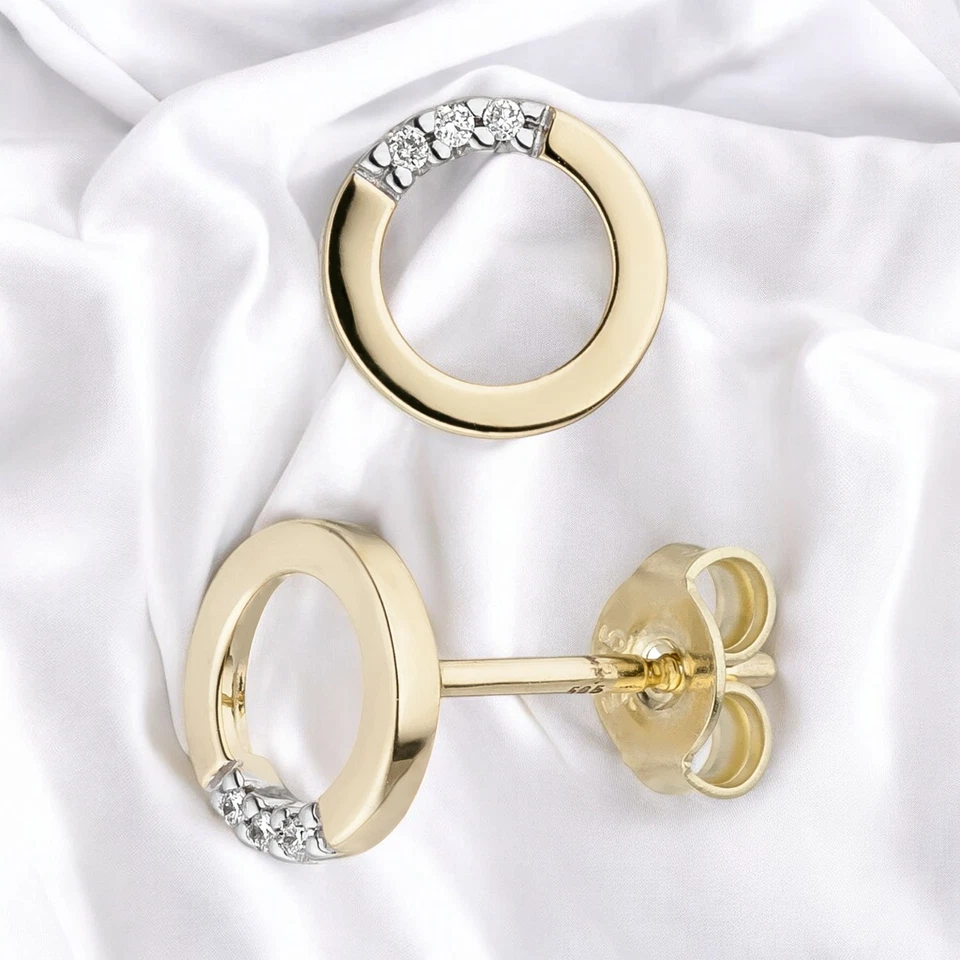 JOBO Ohrstecker mit 6 Diamanten-Brillanten - 585 Gelbgold (48747)