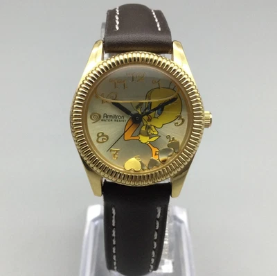 Reloj Armitron Warner Bros. Piolín Pájaro Mujer 27mm Tono Dorado Dial Batería Nueva Foto 1 de 4