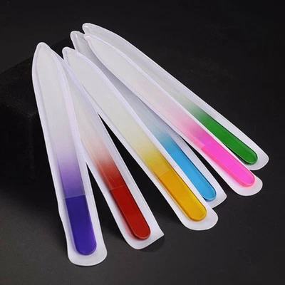 Colorful Crystal Glass Nail Files Double Sided Nail Manicure Pedicure File 14cm - Image 1 of 4