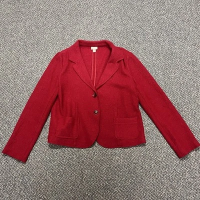 Blazer J. Jill Rojo Mezcla Lana Snap Frontal Talla Mediana  Foto 1 de 4