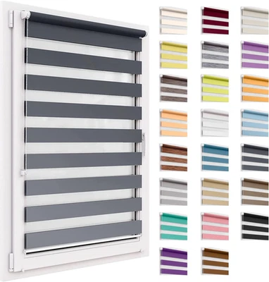 Tenda a Rullo per Interni, Tende Oscuranti per Interni Senza Forare, Doppio Stra - Immagine 1 di 4