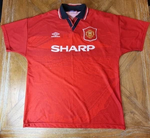 Camiseta de fútbol Manchester United vintage 94/96 Home Kit Umbro afilada talla grande - Imagen 1 de 10