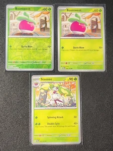 2x Bounsweet 008/182 (1 reverse holo), 1x Steenee 009/182 SV Paradox Rift NM - Picture 1 of 1