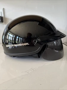 Harley-Davidson Motorcycle Helmet-Midway Gloss Black A5047 M removable Earflaps - Picture 1 of 13